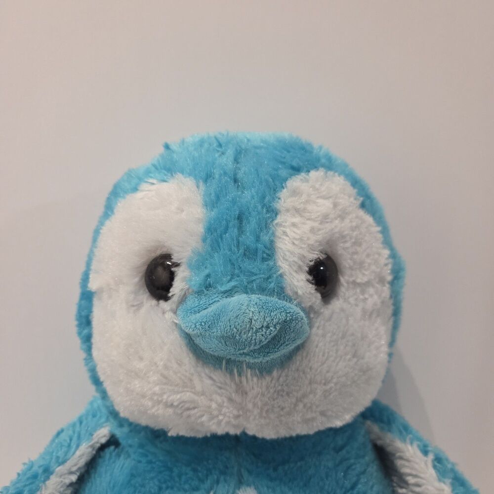 Fiesta Toys Large 17 inch Fuzzy Penguin Plush Animal Blue Aqua White - Picture 2 of 6